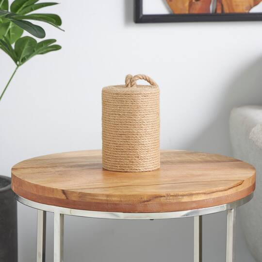 7" Brown Jute Coiled Rope Sculpture Décor